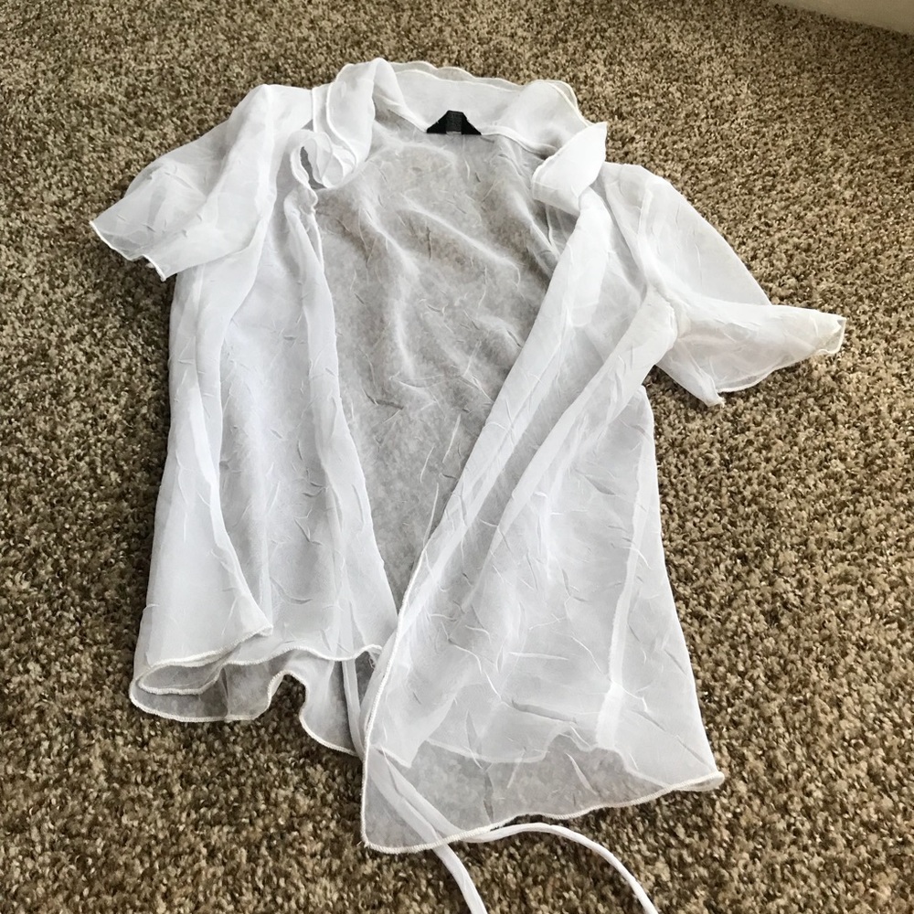 White see through cardigan